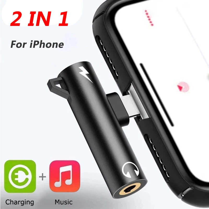 Wired Earphone Lightning - Adaptateur Splitter 2 en 1 pour