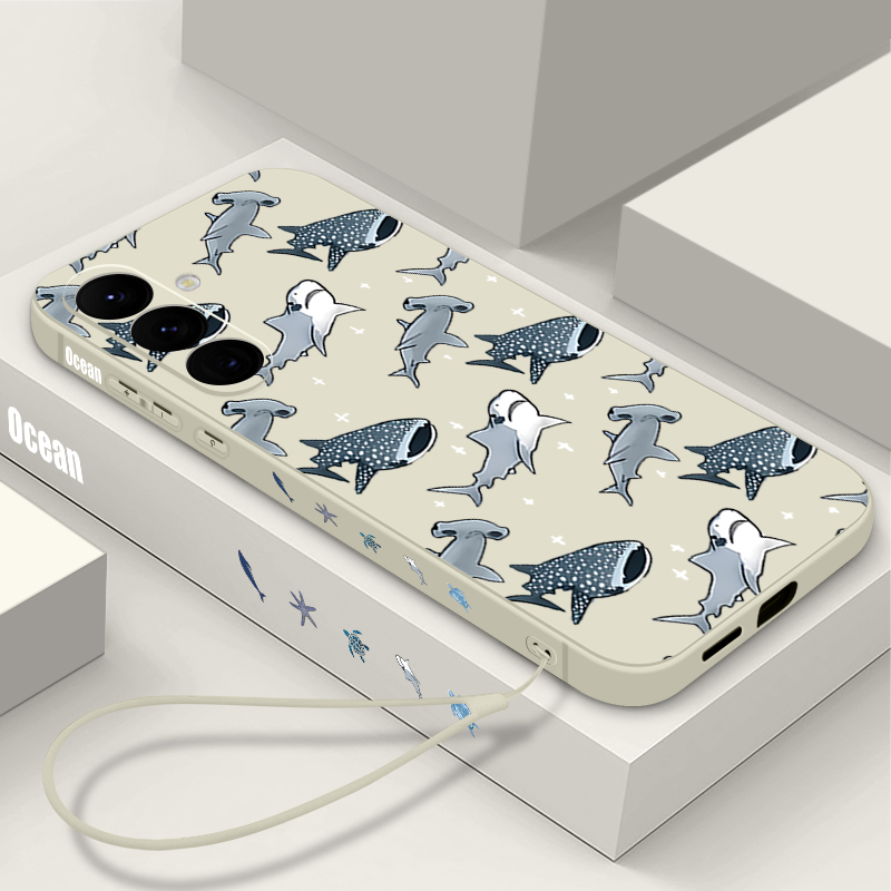 Samsung Galaxy A55 - Coque de téléphone requin dessin animé,